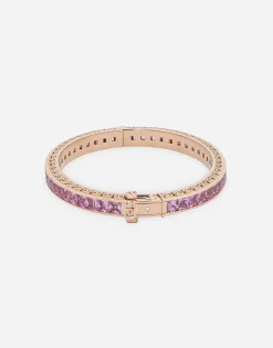 Anna bracelet in red gold 18kt with pink sapphires