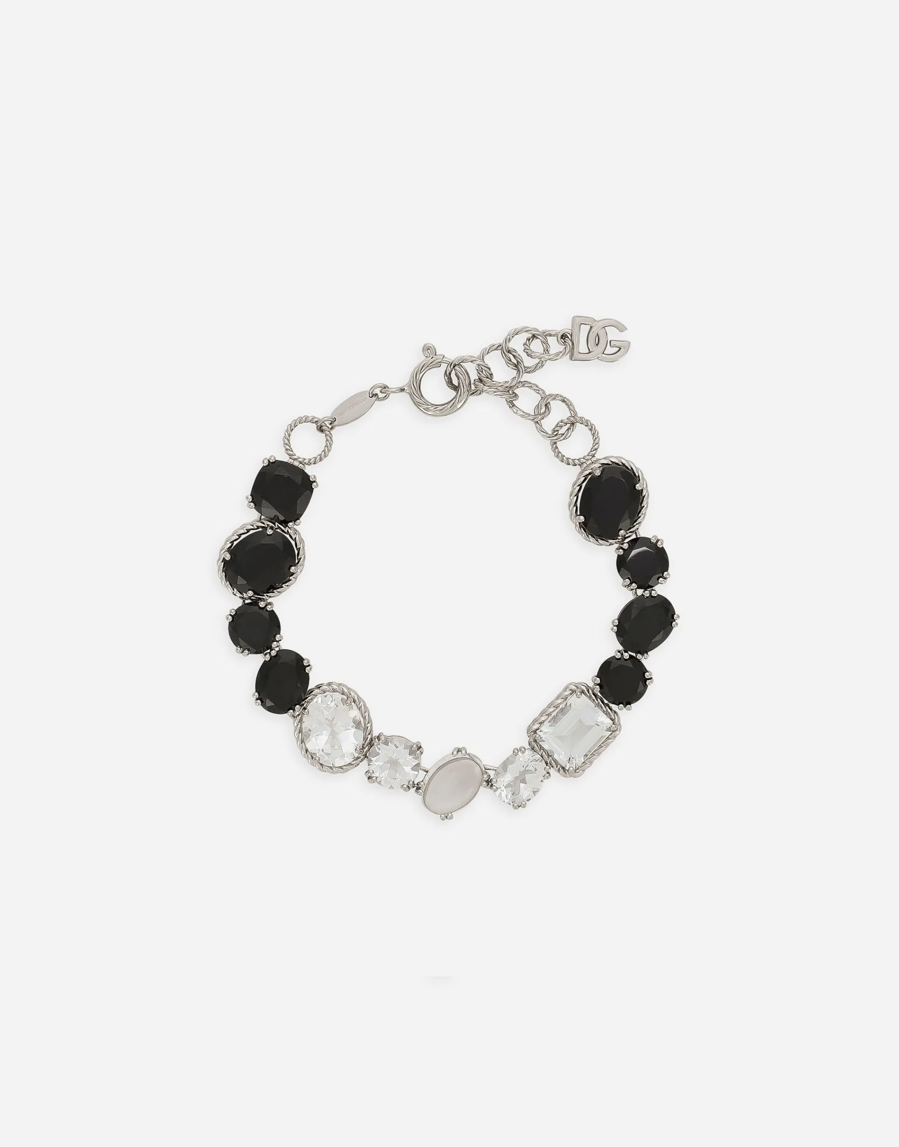 Anna bracelet in white gold 18kt with spinel and topazes