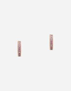 Anna earrings in red gold 18kt with pink sapphires
