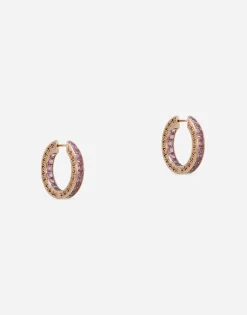 Anna earrings in red gold 18kt with pink sapphires