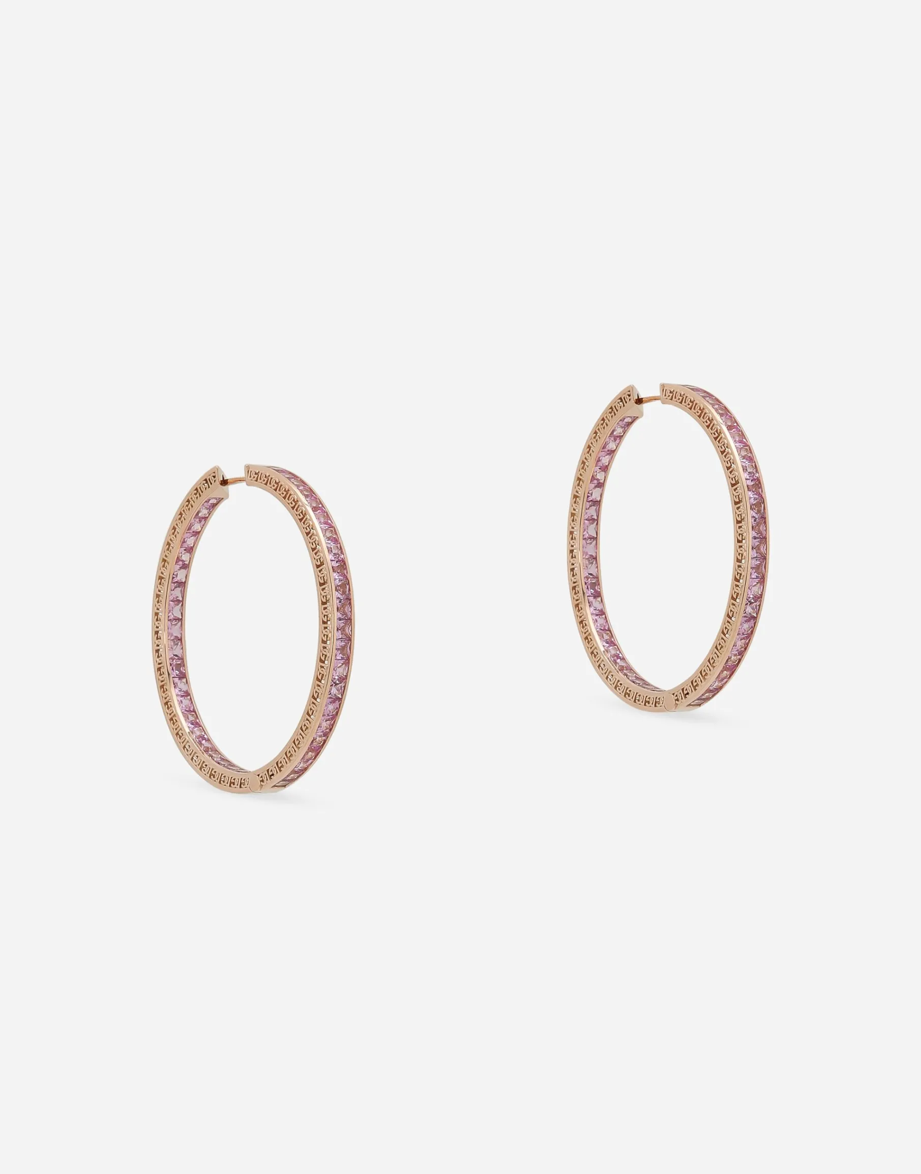 Anna earrings in red gold 18kt with pink sapphires