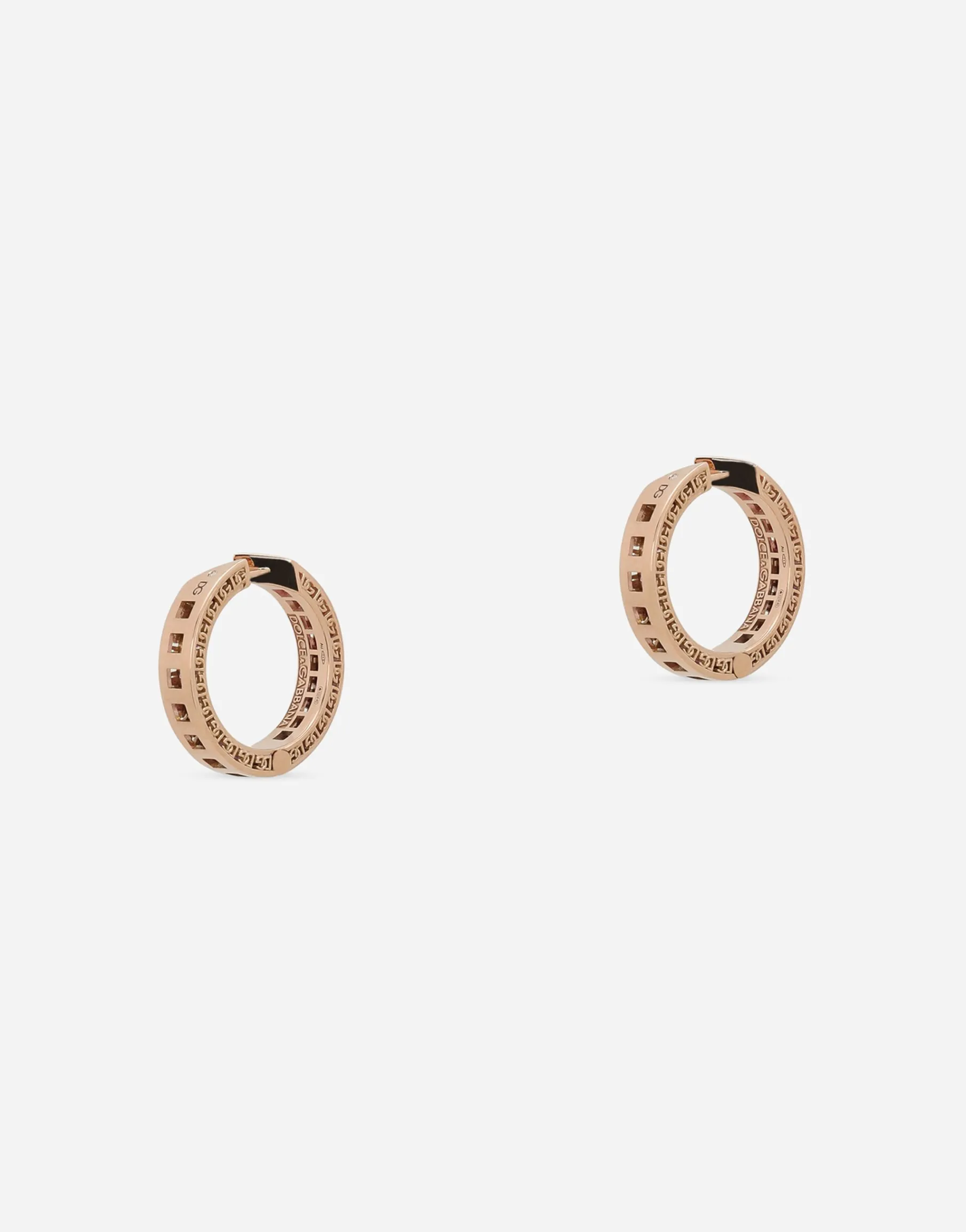 Anna earrings in red gold 18kt with pink sapphires