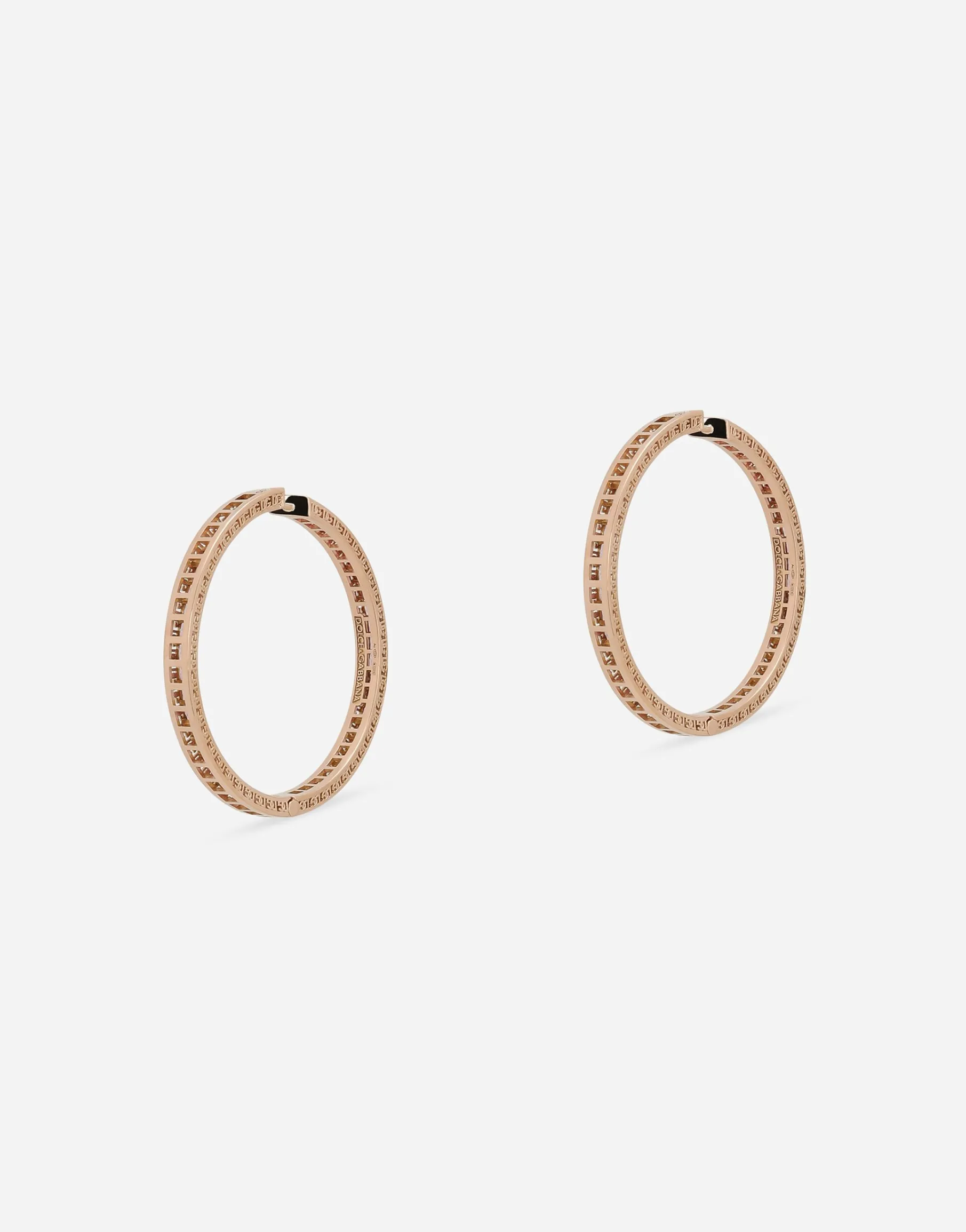 Anna earrings in red gold 18kt with pink sapphires