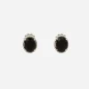 Anna earrings in white gold 18Kt and black spinels