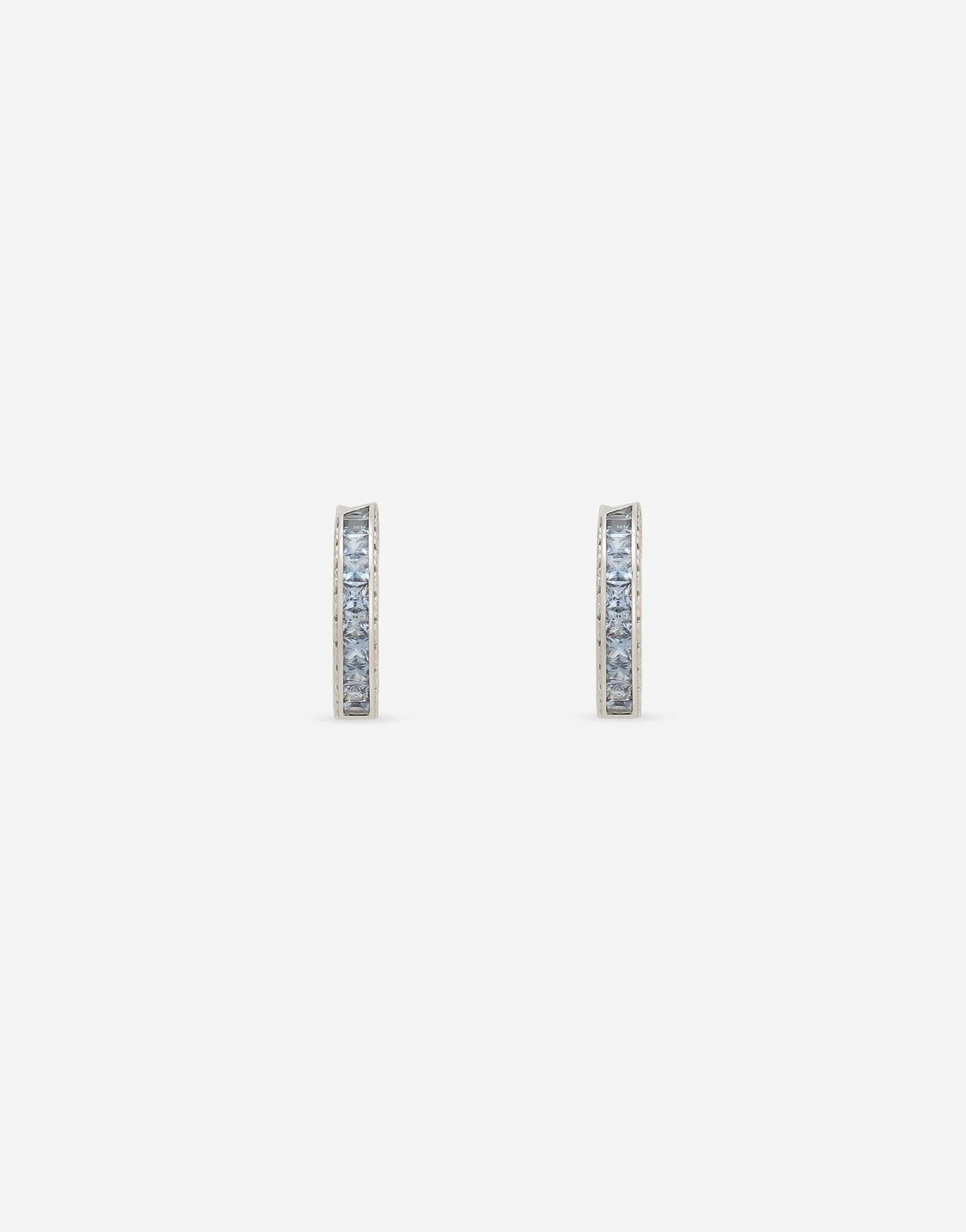 Anna earrings in white gold 18kt with blue sapphires