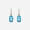 Anna earrings in white gold 18kt with light blue topazes