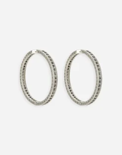 Anna earrings in white gold 18kt with blue sapphires