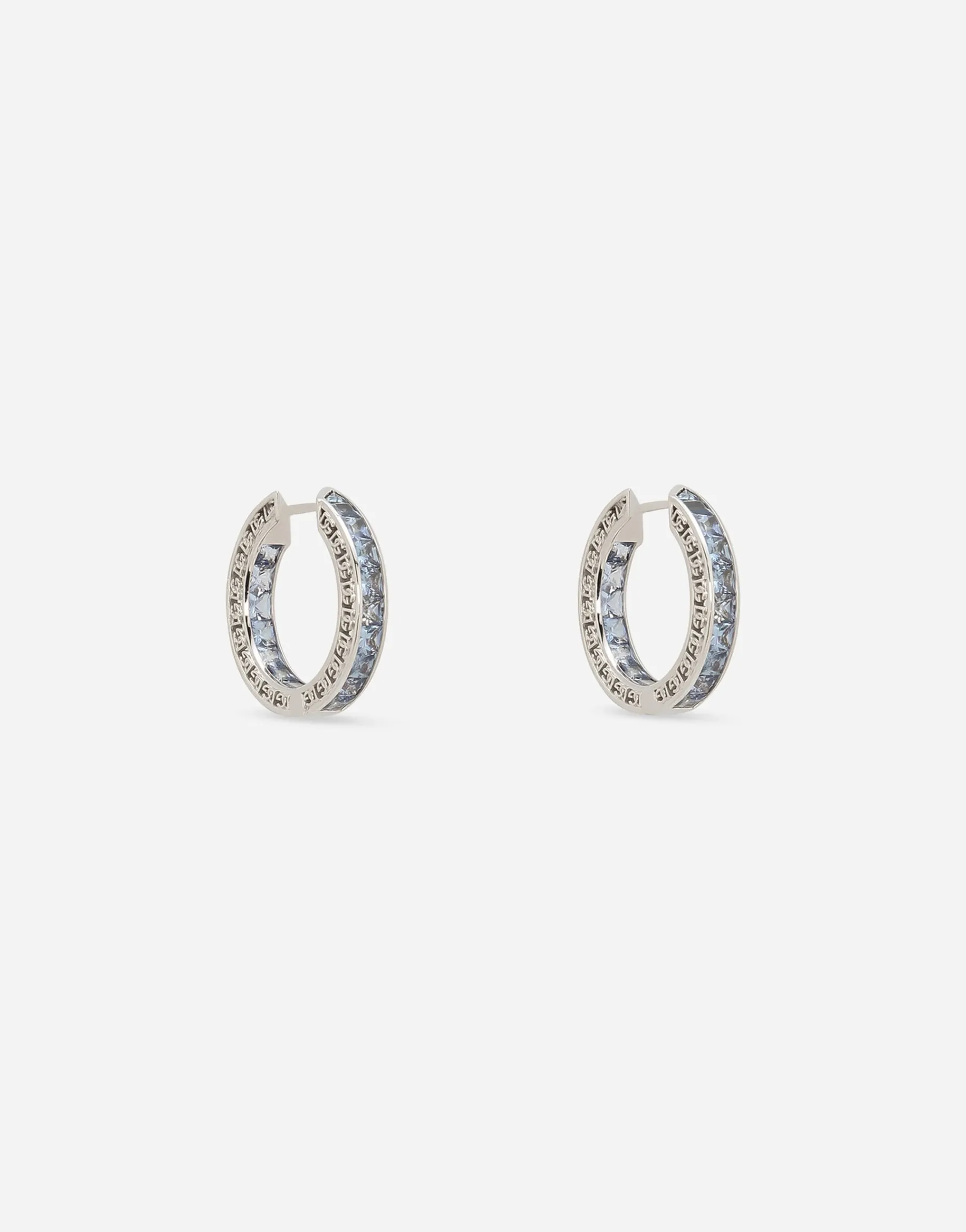 Anna earrings in white gold 18kt with blue sapphires