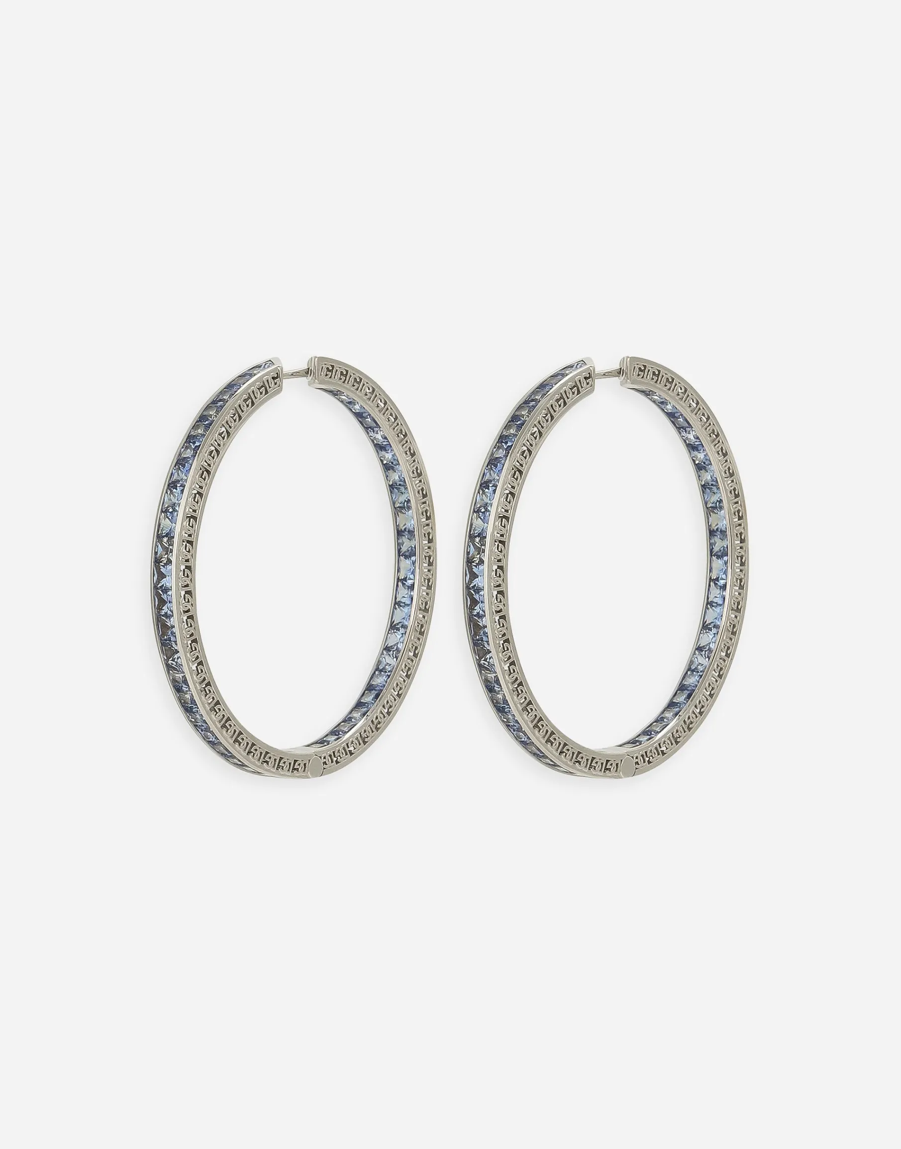 Anna earrings in white gold 18kt with blue sapphires