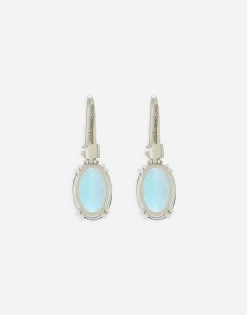 Anna earrings in white gold 18kt with light blue topazes