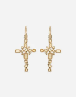 Anna earrings in yellow gold 18kt with citrine quartzes