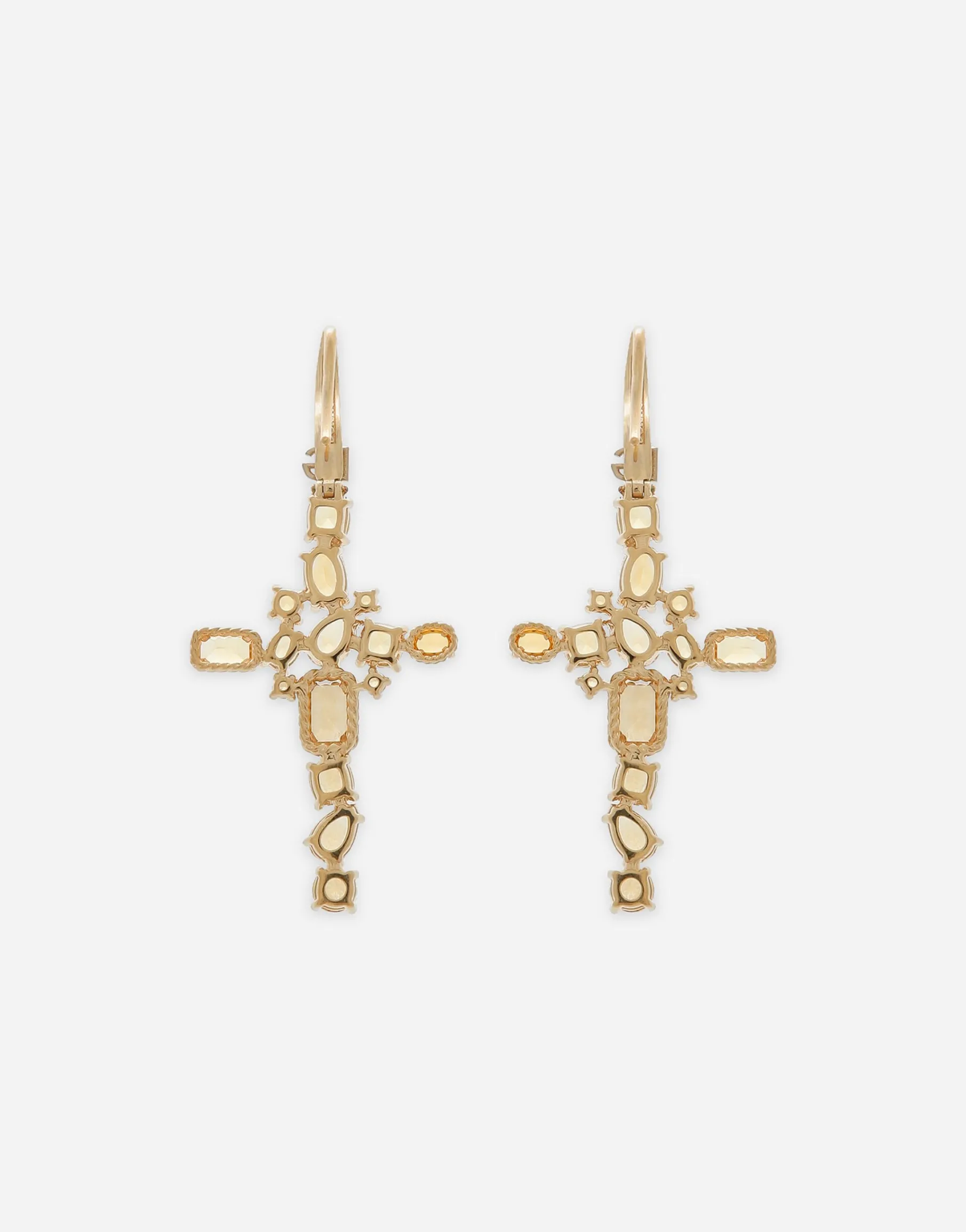 Anna earrings in yellow gold 18kt with citrine quartzes