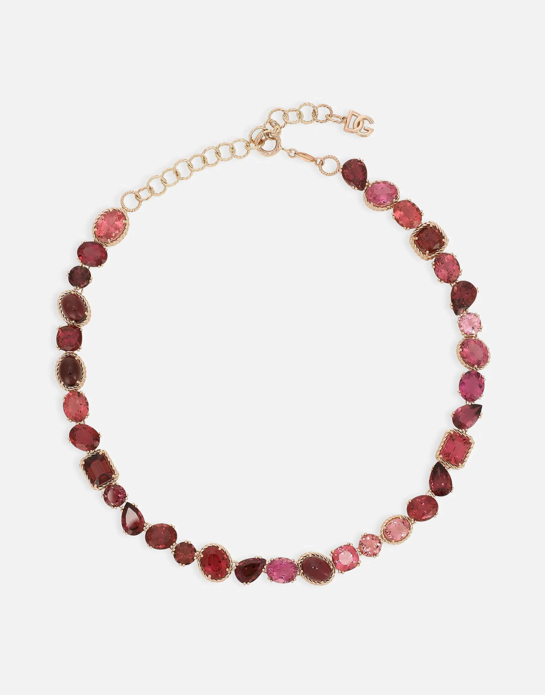 Anna necklace in red gold 18kt with toumalines
