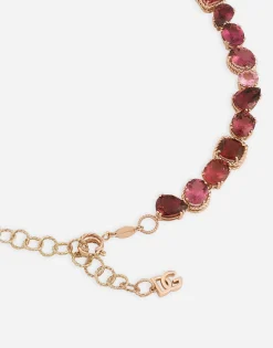 Anna necklace in red gold 18kt with toumalines