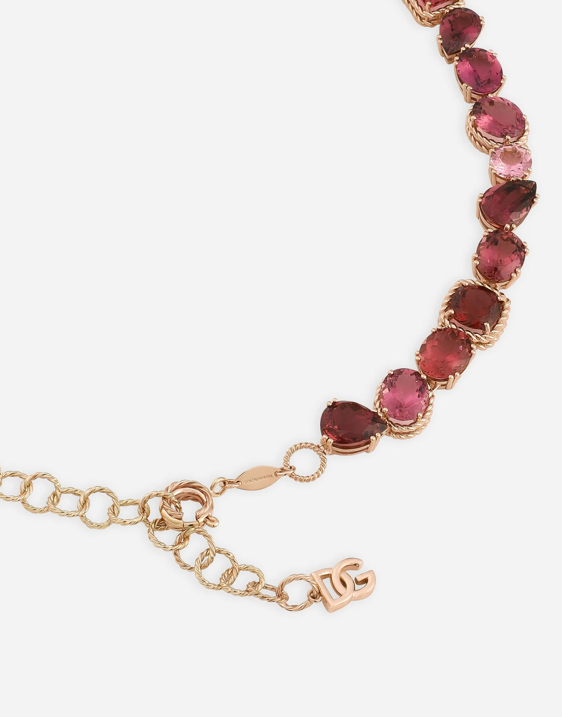 Anna necklace in red gold 18kt with toumalines