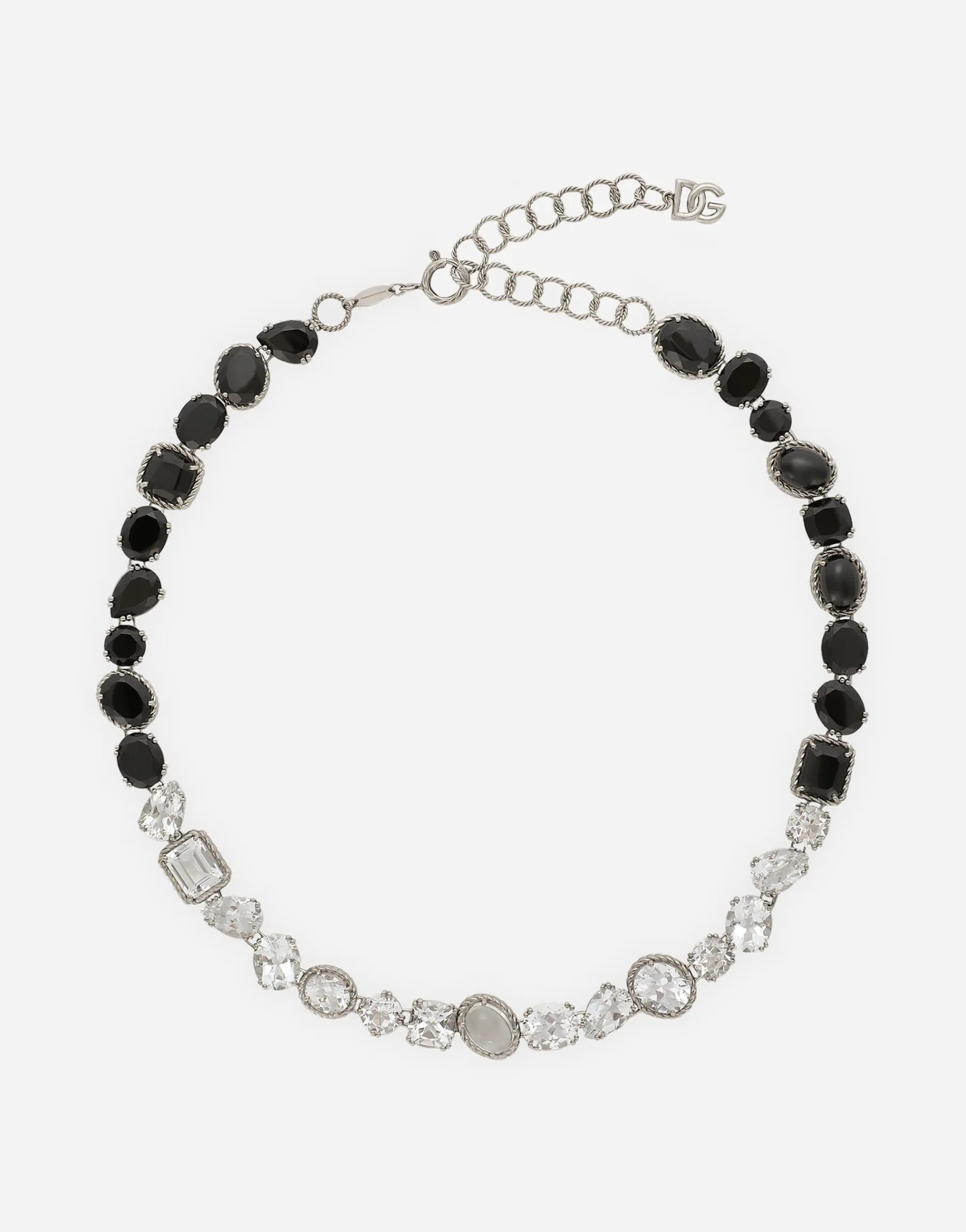 Anna necklace in white gold 18kt with spinels and topazes