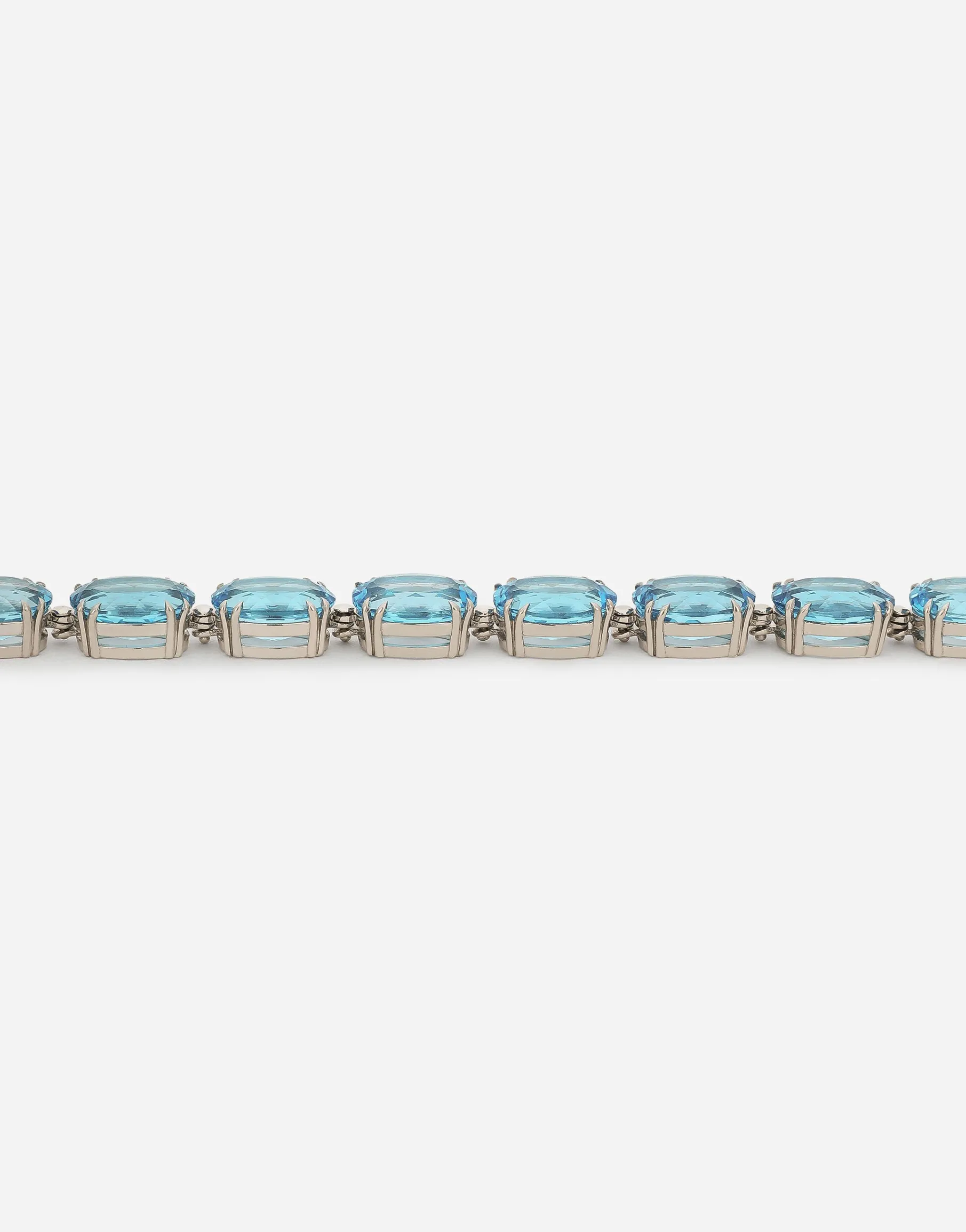 Anna necklace in white gold 18kt with light blue topazes