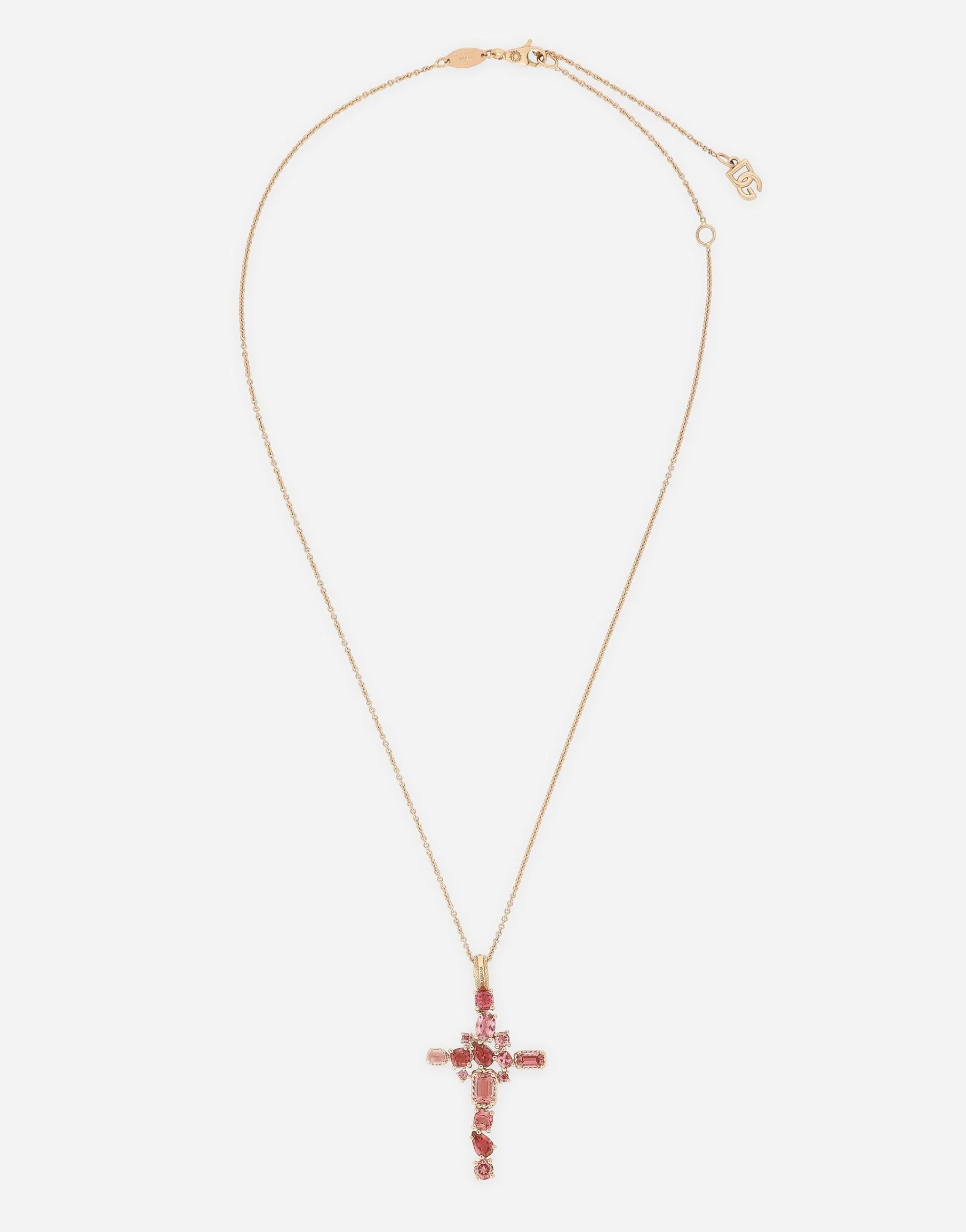 Anna pendant in red gold 18kt with pink tourmalines