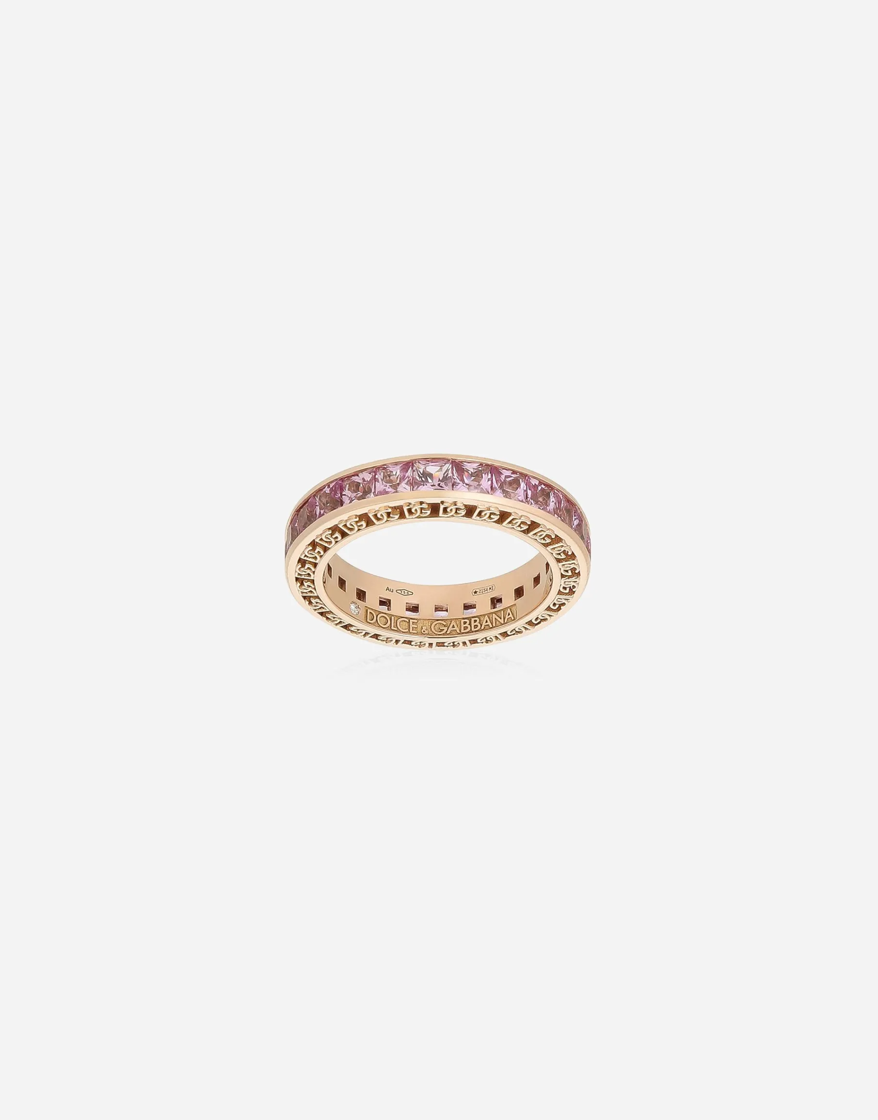 Anna ring in red gold 18kt with pink sapphires