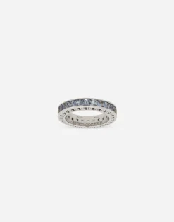 Anna ring in white gold 18kt with blue sapphires