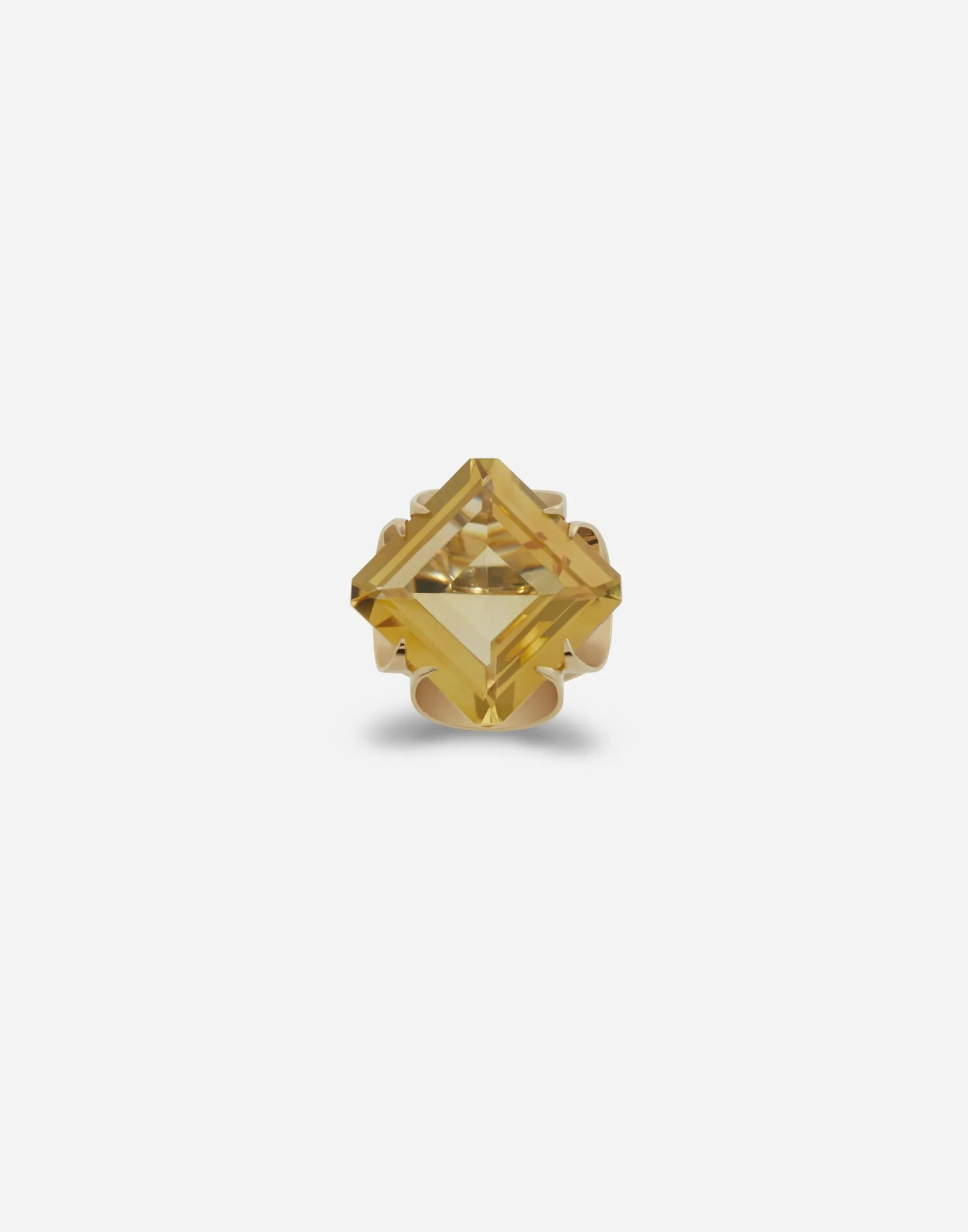 Anna ring in yellow gold and citrine quartz