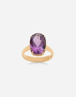 Anna ring in yellow 18kt gold with amethyst