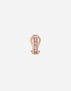 Anna single earring in red gold 18kt with pink sapphires
