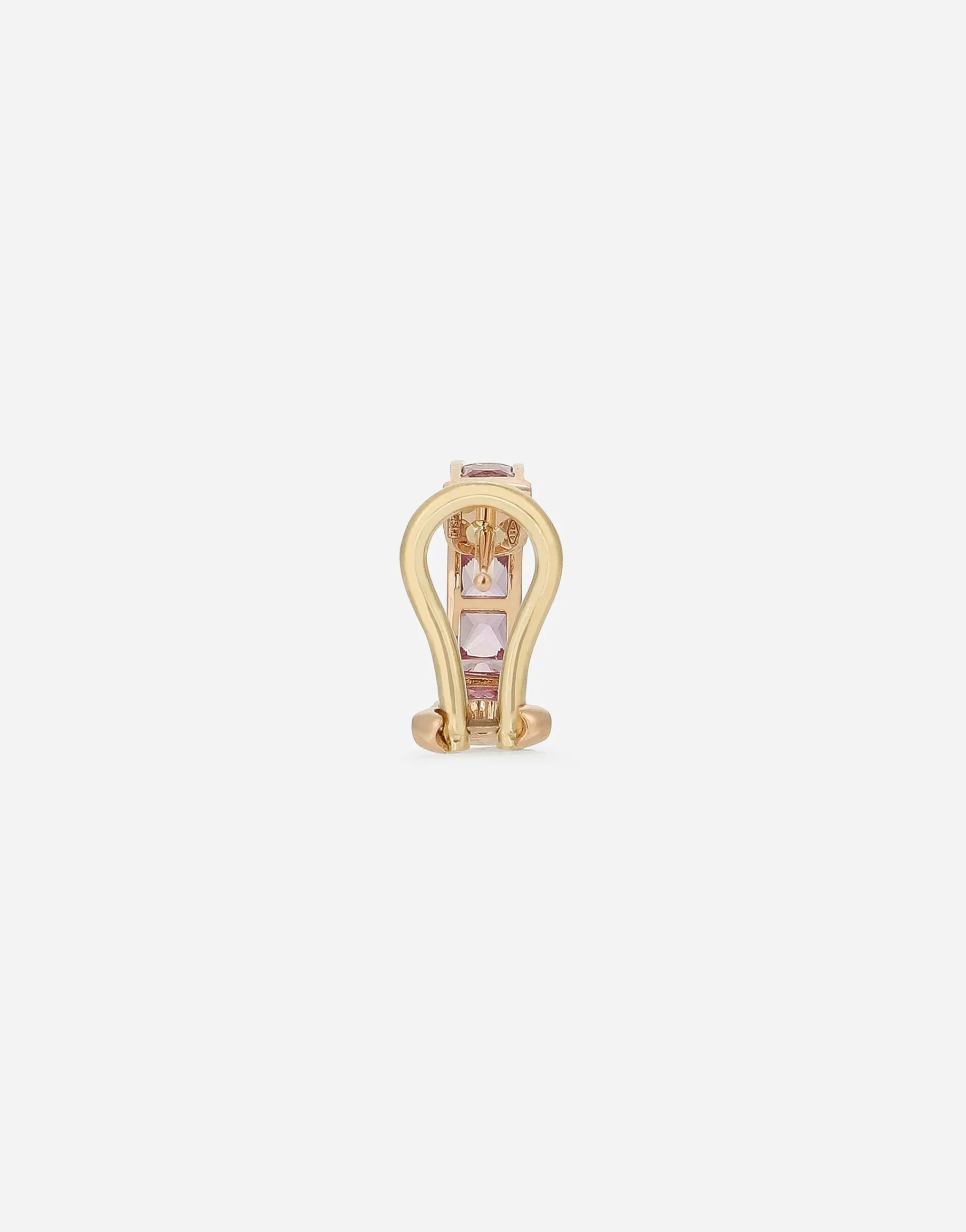 Anna single earring in red gold 18kt with pink sapphires