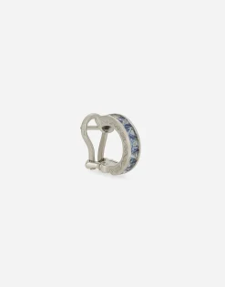 Anna single earring in white gold 18kt with blue sapphires