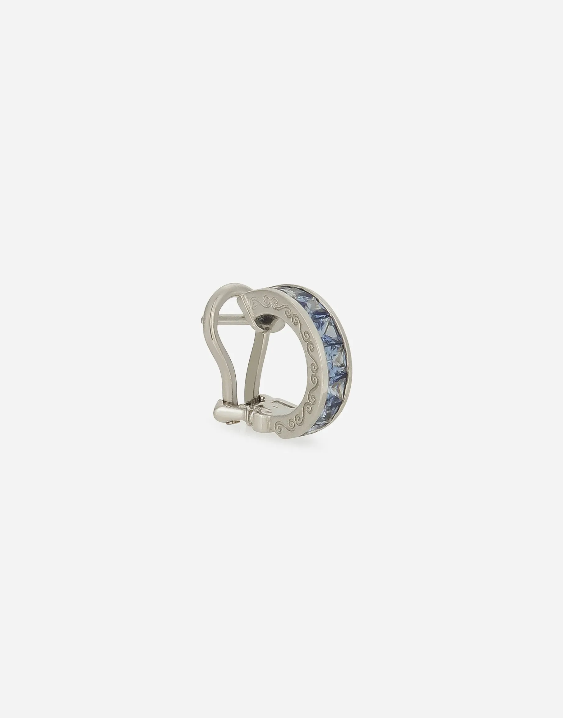 Anna single earring in white gold 18kt with blue sapphires