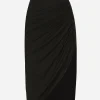 Asymmetrical jersey skirt with draping