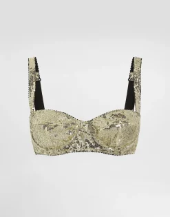 Balconette bra with micro-sequin embellishment