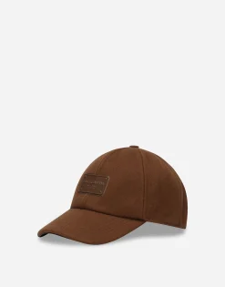Baseball cap with branded tag