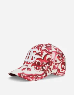 Baseball hat with DG logo embroidery and majolica print