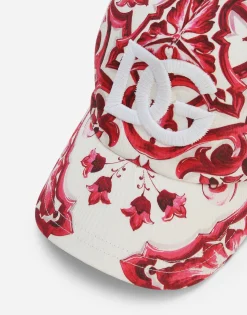 Baseball hat with DG logo embroidery and majolica print