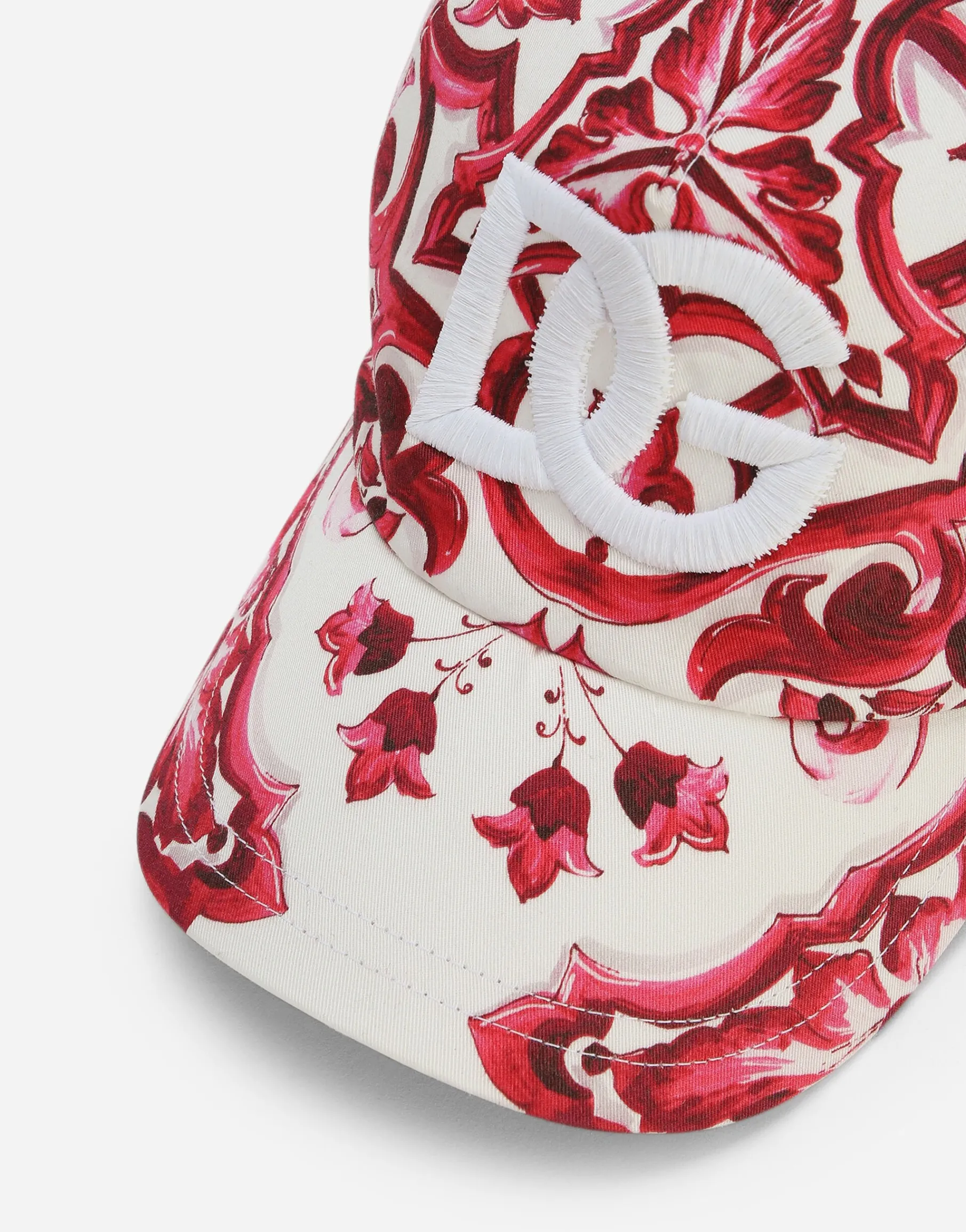 Baseball hat with DG logo embroidery and majolica print