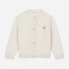 Basketweave-stitch knit cardigan