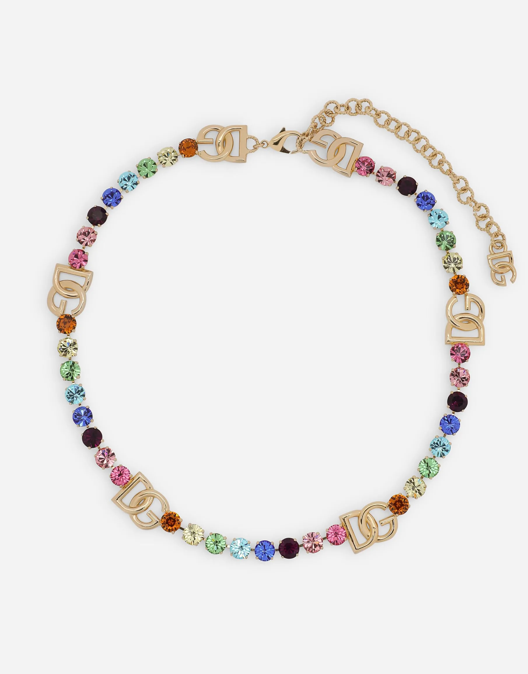 Belt with colorful rhinestones and DG logo