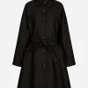 Belted jacquard coat with DG logo