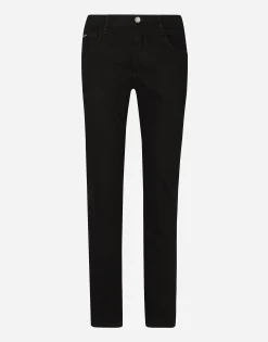 Black wash slim-fit stretch jeans