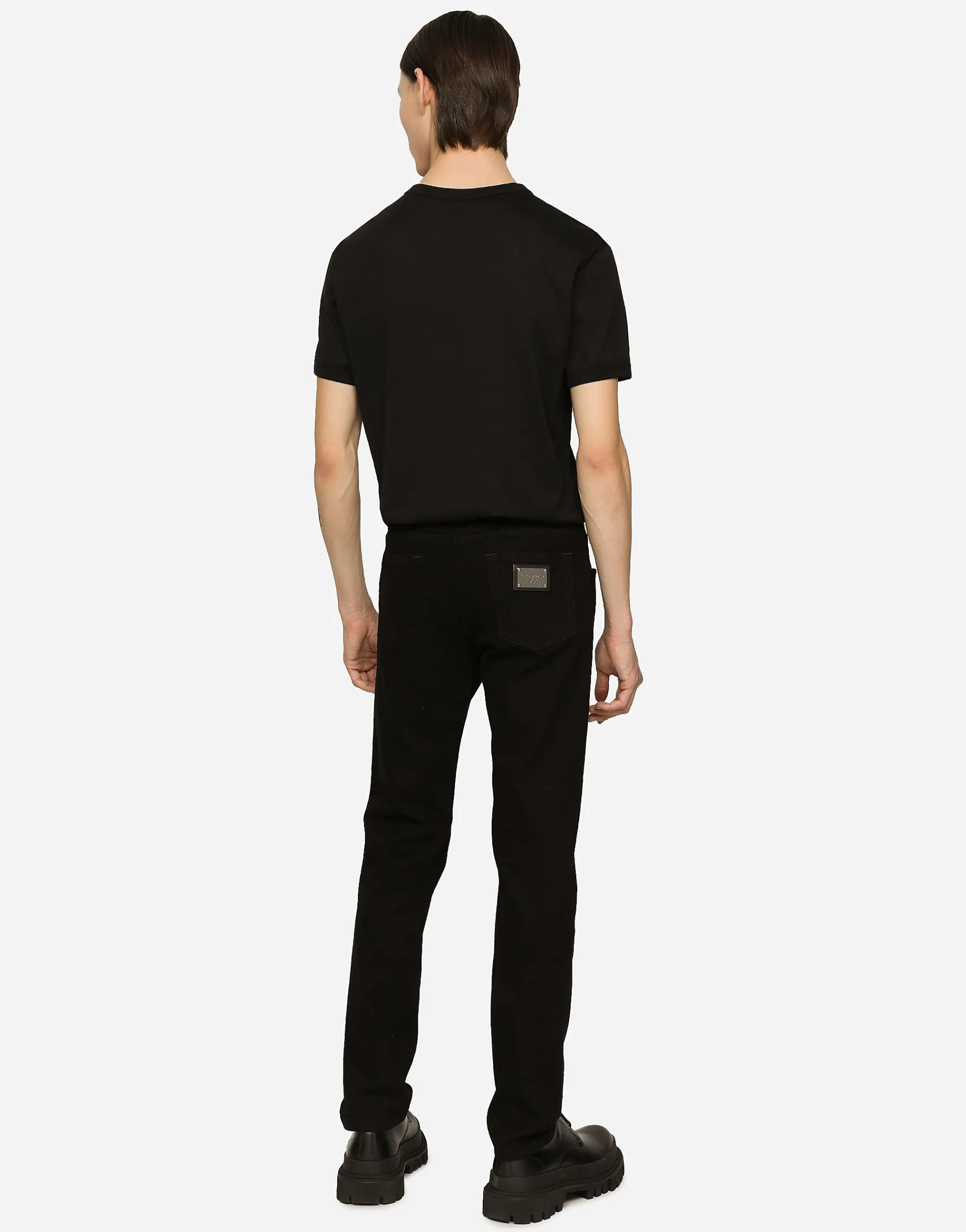Black wash slim-fit stretch jeans