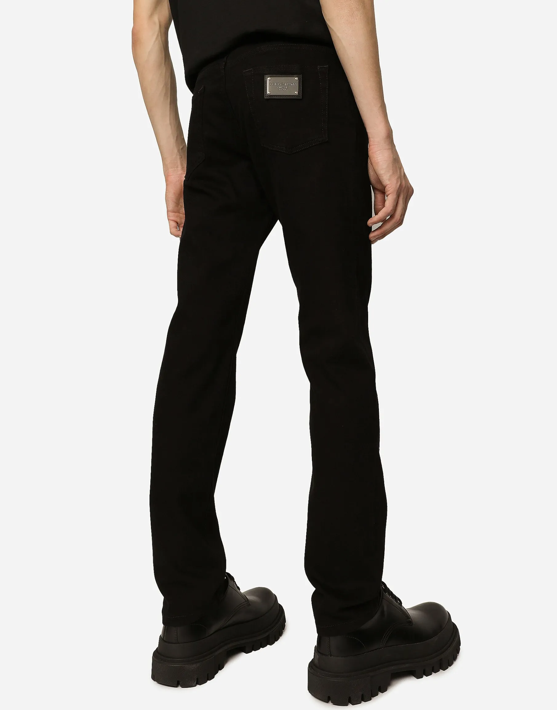 Black wash slim-fit stretch jeans