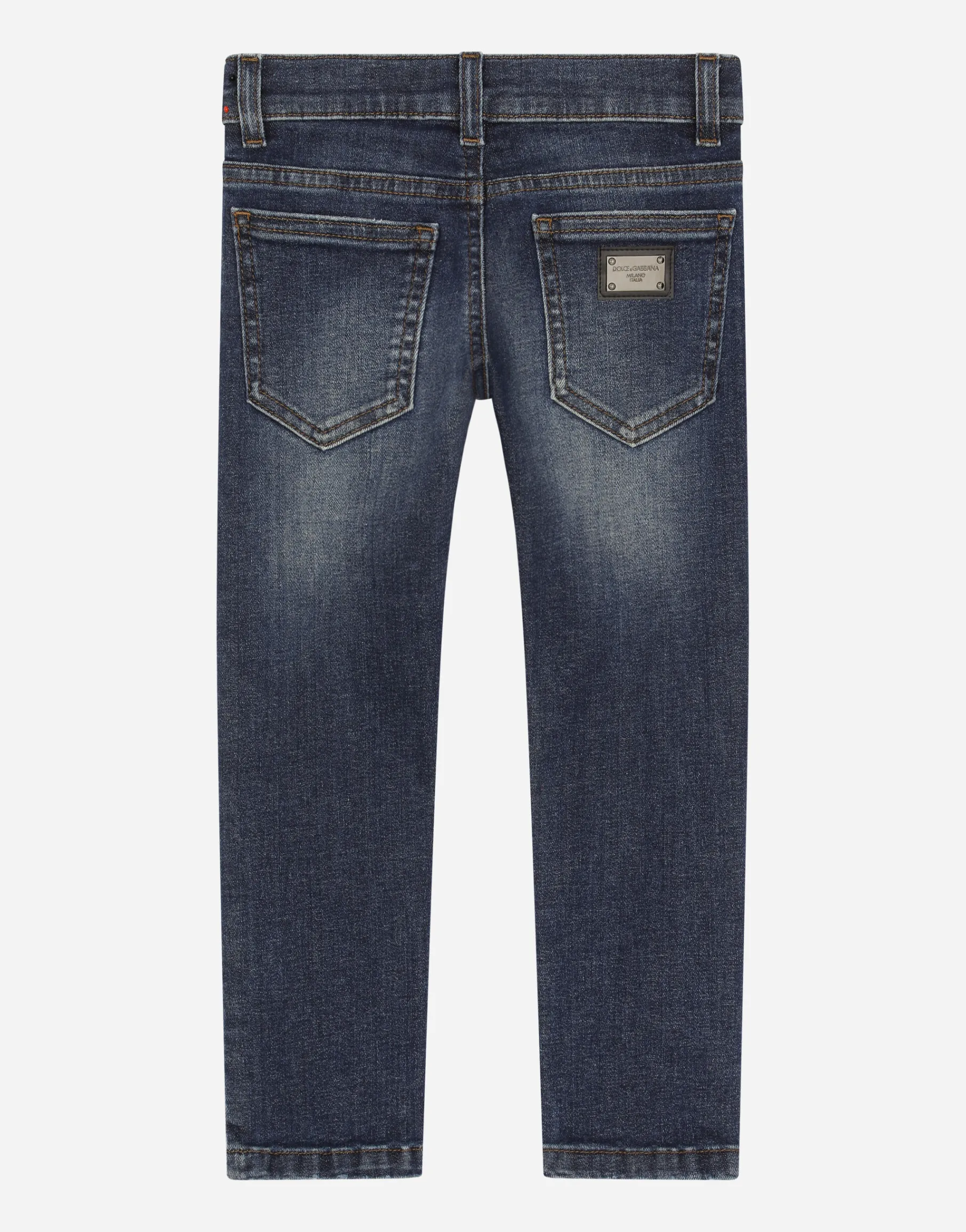 Blue wash slim-fit stretch denim jeans