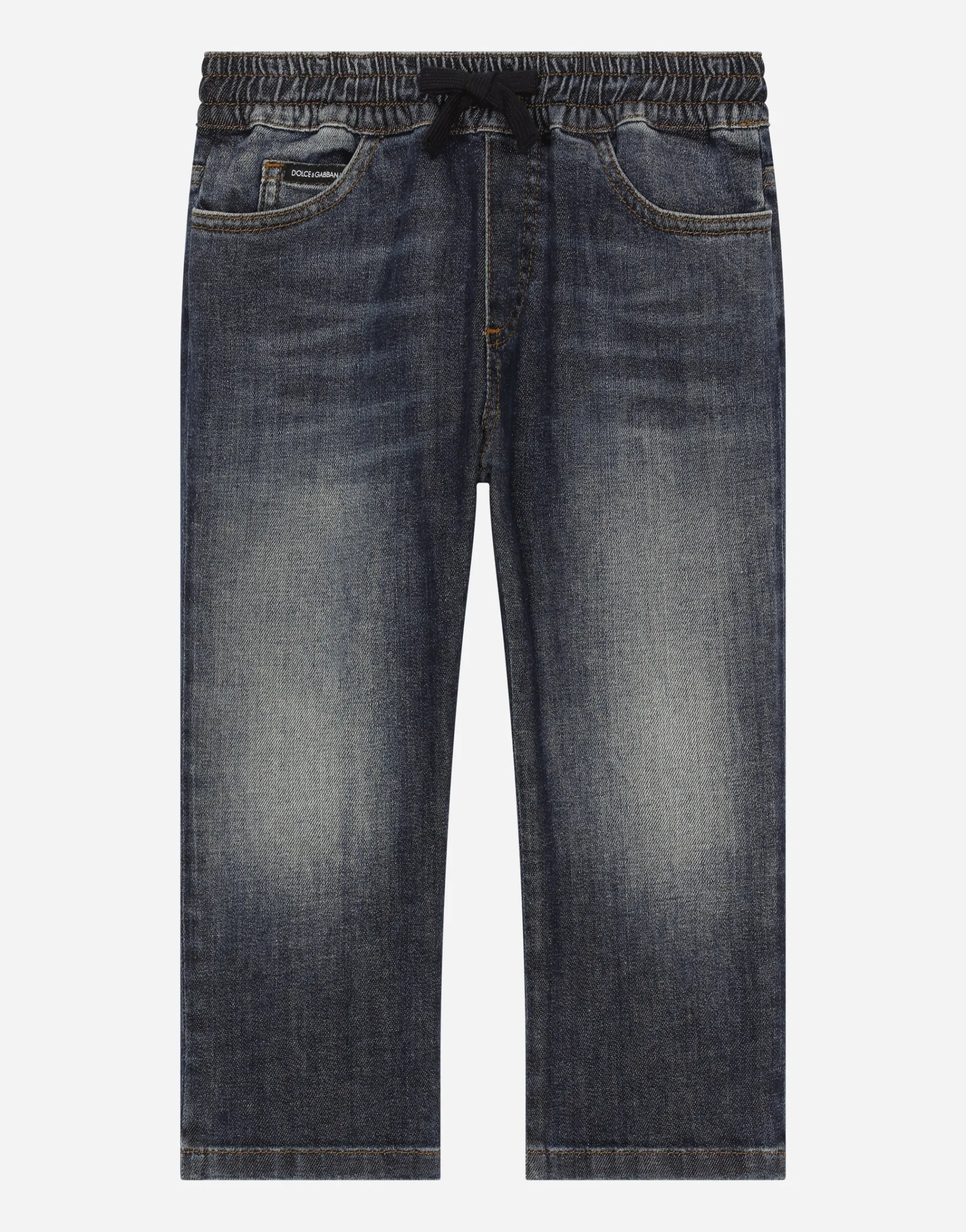 Blue wash stretch denim jeans