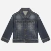 Blue wash stretch denim jacket