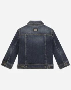 Blue wash stretch denim jacket