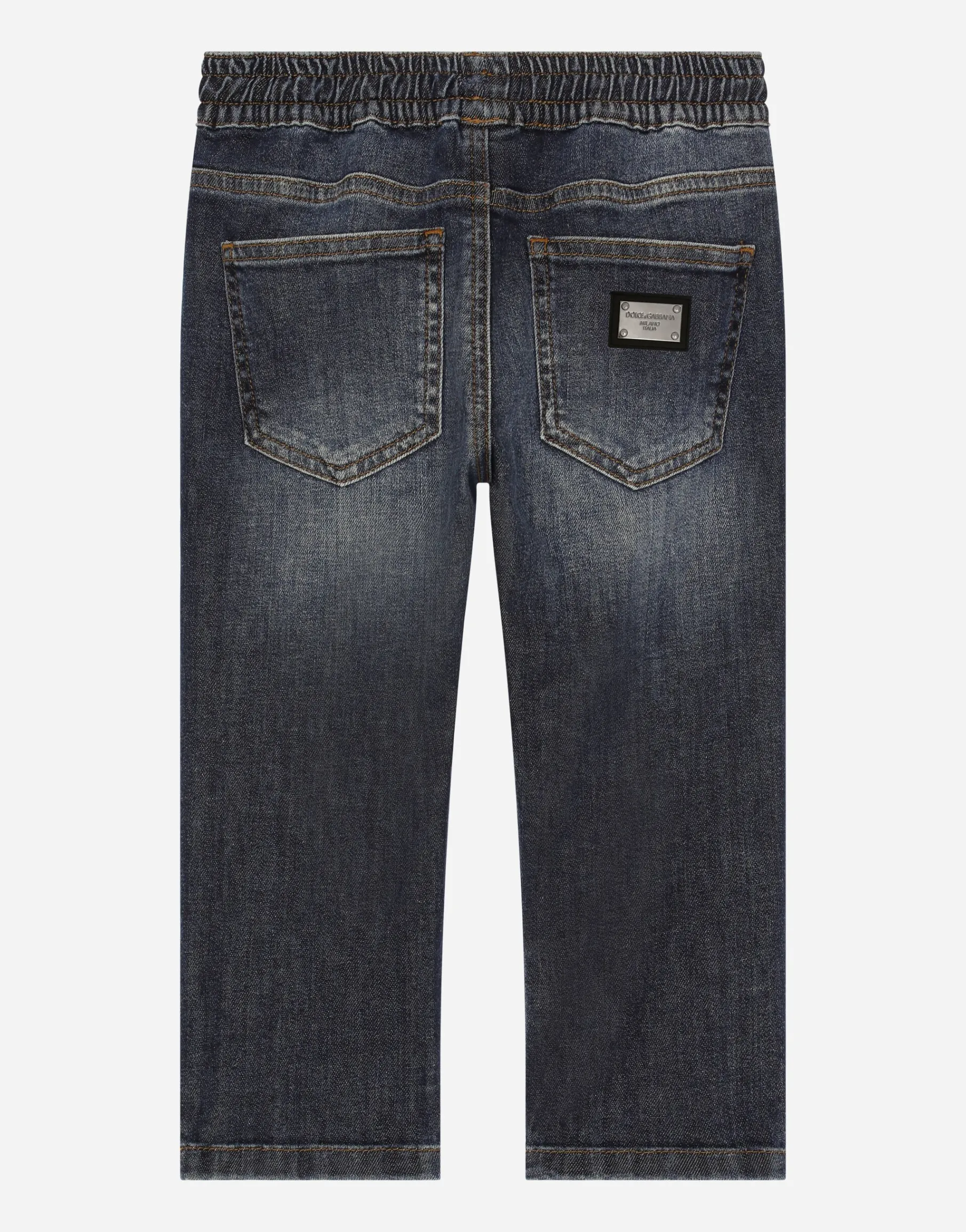 Blue wash stretch denim jeans