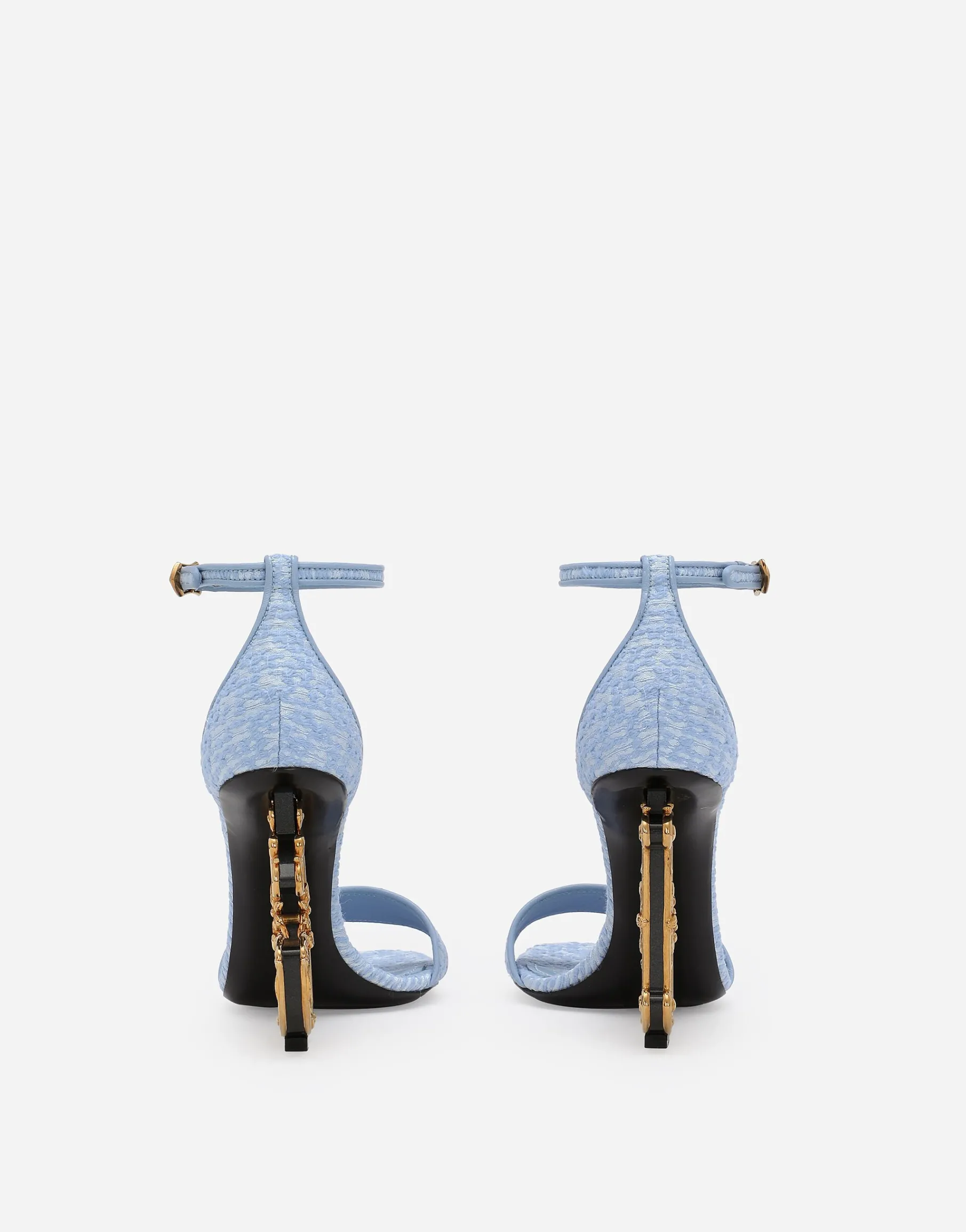 Bouclé fabric sandals with Baroque DG detail