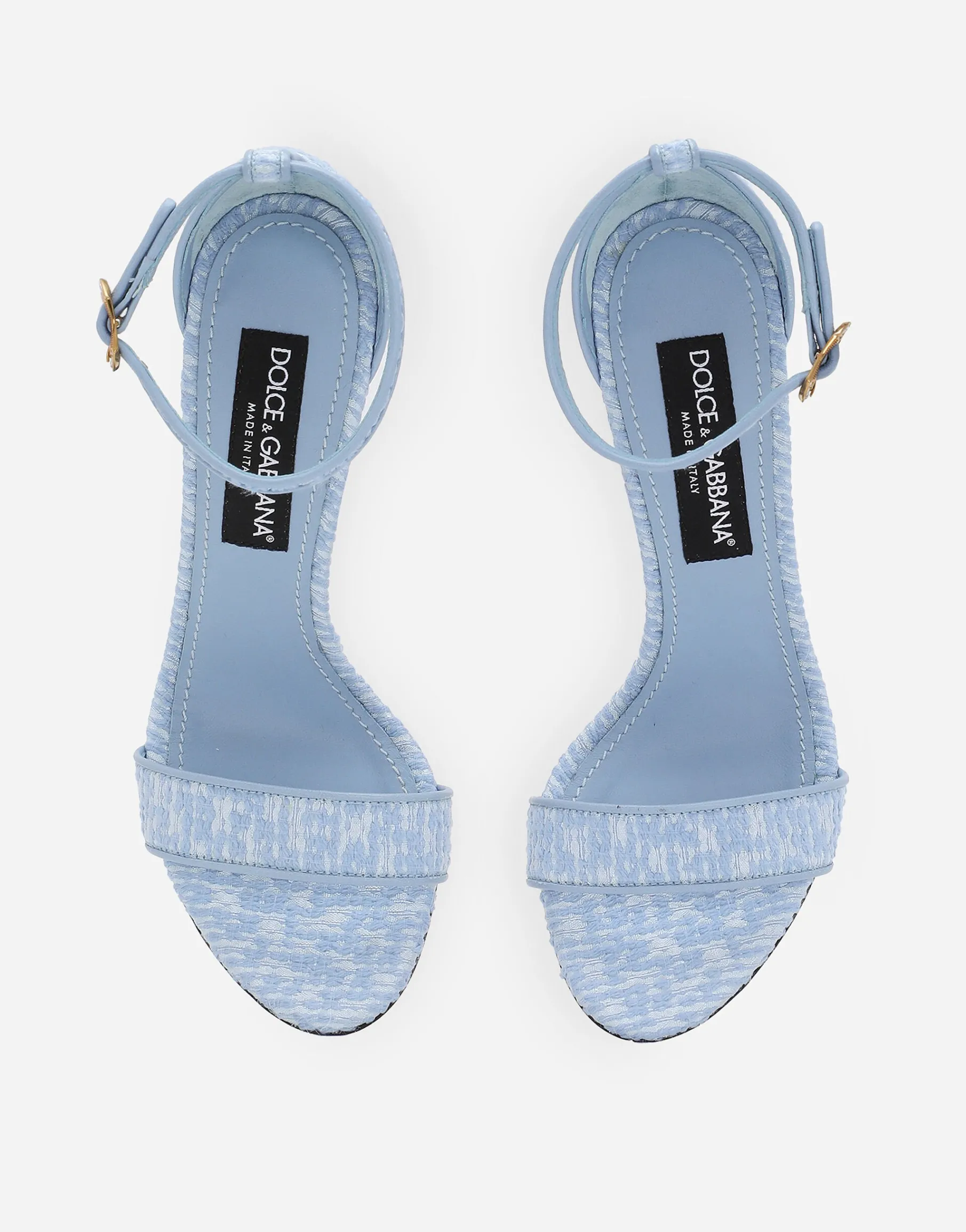 Bouclé fabric sandals with Baroque DG detail