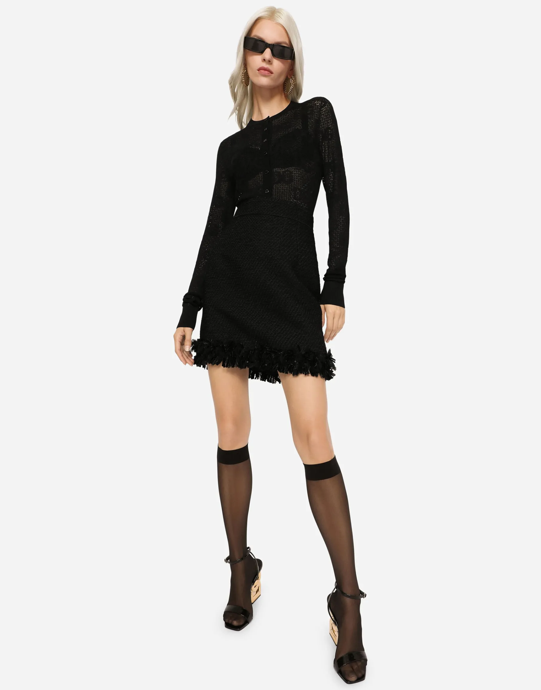 Bouclé miniskirt